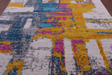 Abstract Contemporary Hand Knotted Wool Rug - 7' 11" X 10' 2" - Golden Nile