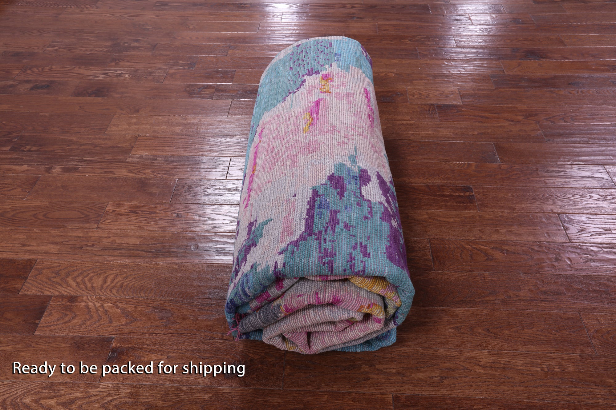 Abstract Contemporary Hand Knotted Wool Rug - 10' 4" X 13' 11" - Golden Nile