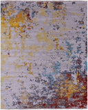 Abstract Contemporary Hand Knotted Wool Rug - 8' 0" X 10' 0" - Golden Nile