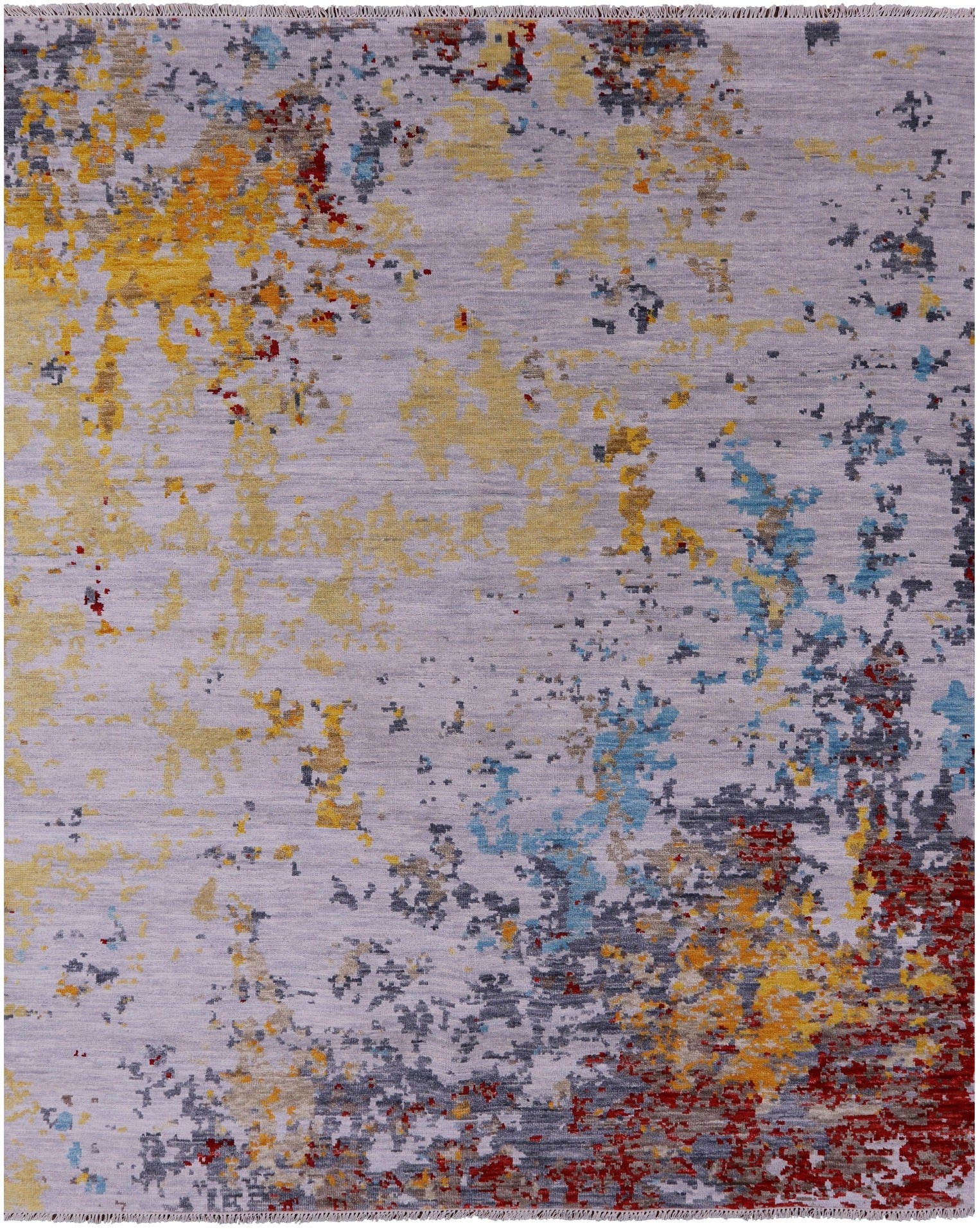 Abstract Contemporary Hand Knotted Wool Rug - 8' 0" X 10' 0" - Golden Nile