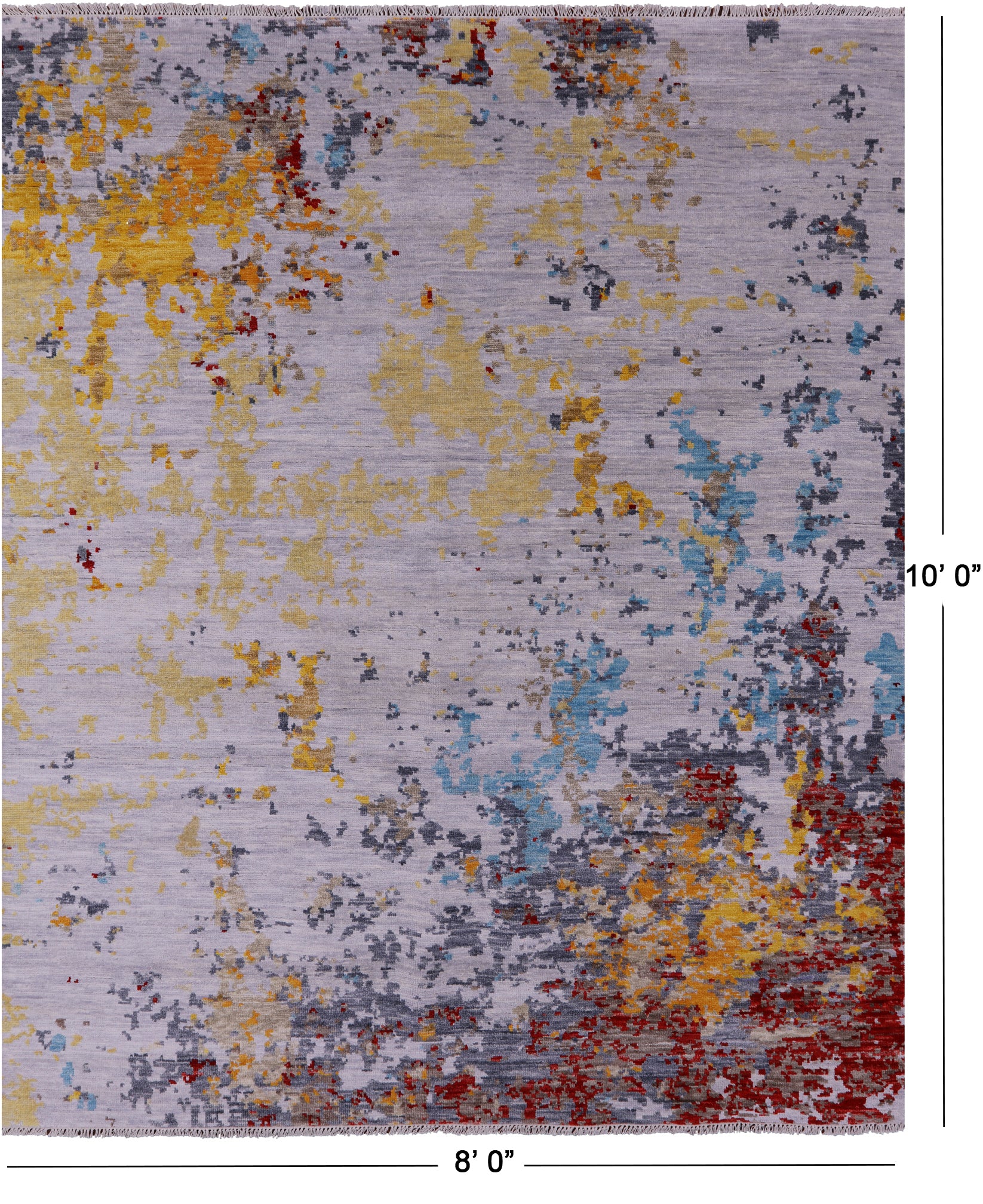Abstract Contemporary Hand Knotted Wool Rug - 8' 0" X 10' 0" - Golden Nile