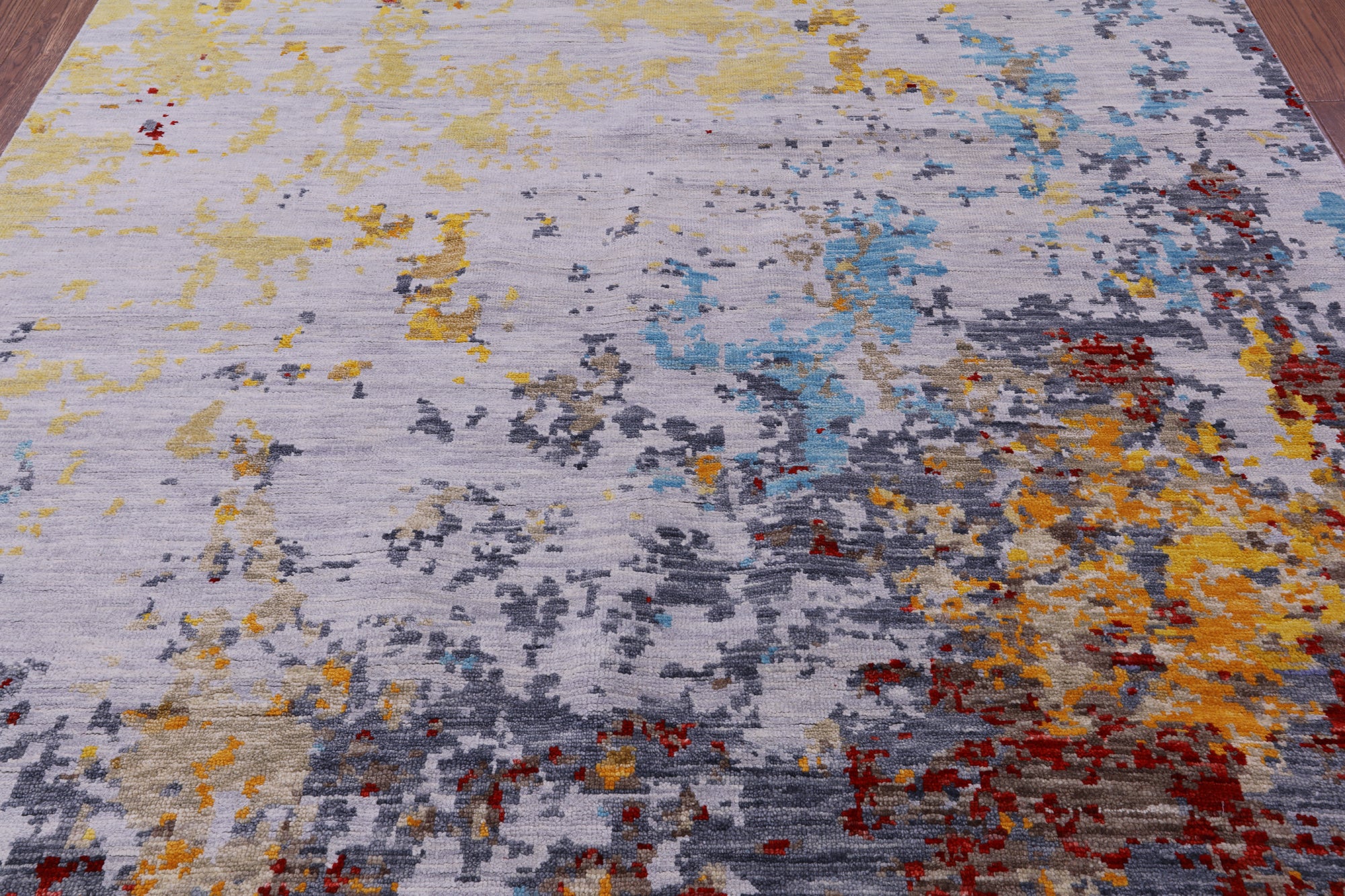 Abstract Contemporary Hand Knotted Wool Rug - 8' 0" X 10' 0" - Golden Nile