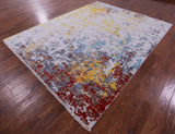 Abstract Contemporary Hand Knotted Wool Rug - 8' 0" X 10' 0" - Golden Nile