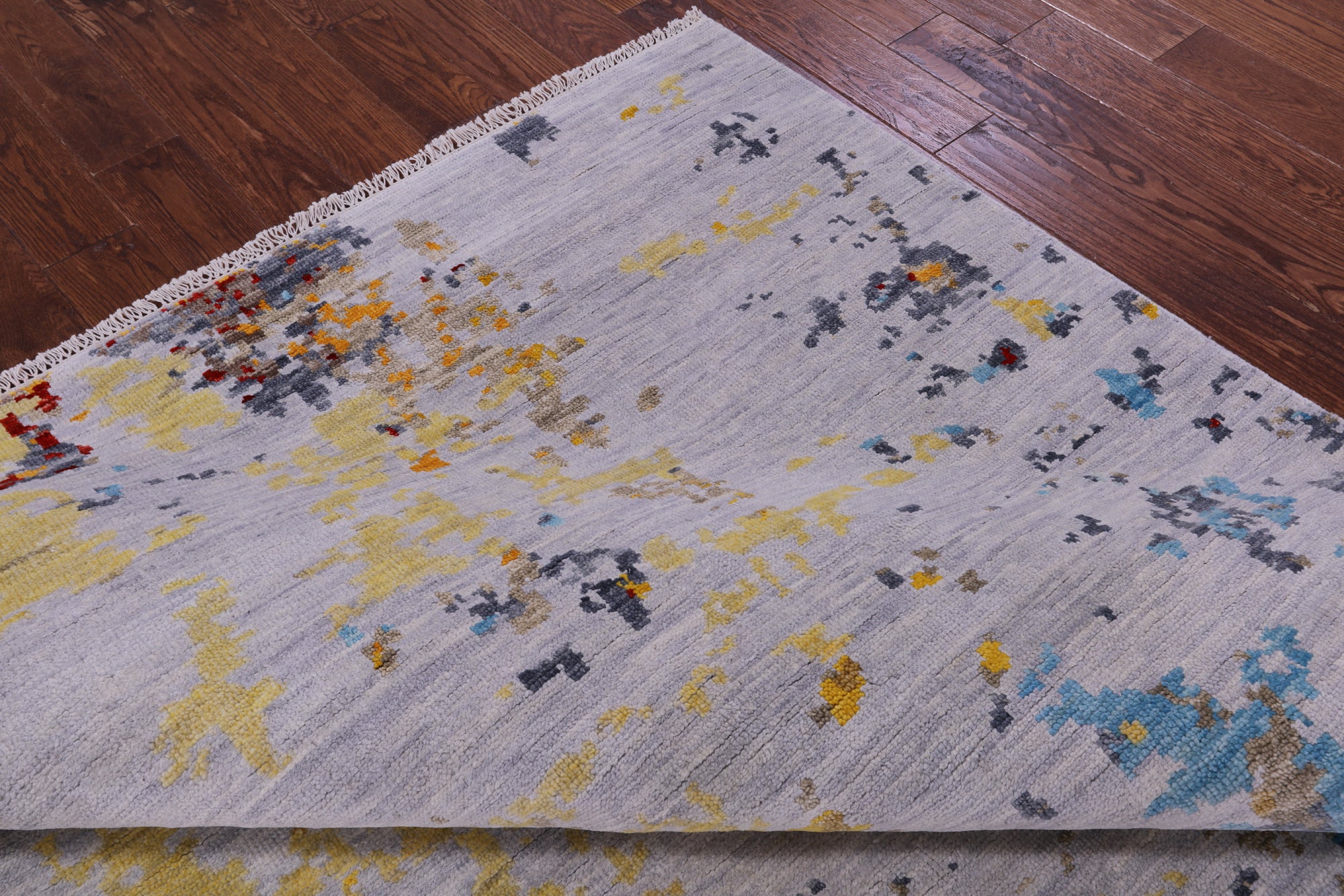 Abstract Contemporary Hand Knotted Wool Rug - 8' 0" X 10' 0" - Golden Nile