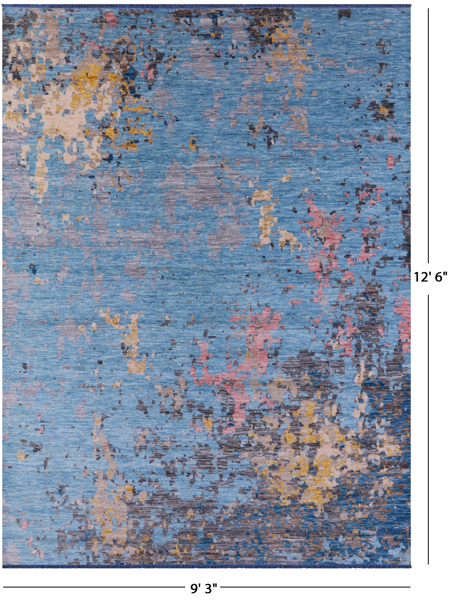 Abstract Contemporary Hand Knotted Wool Rug - 9' 3" X 12' 6" - Golden Nile