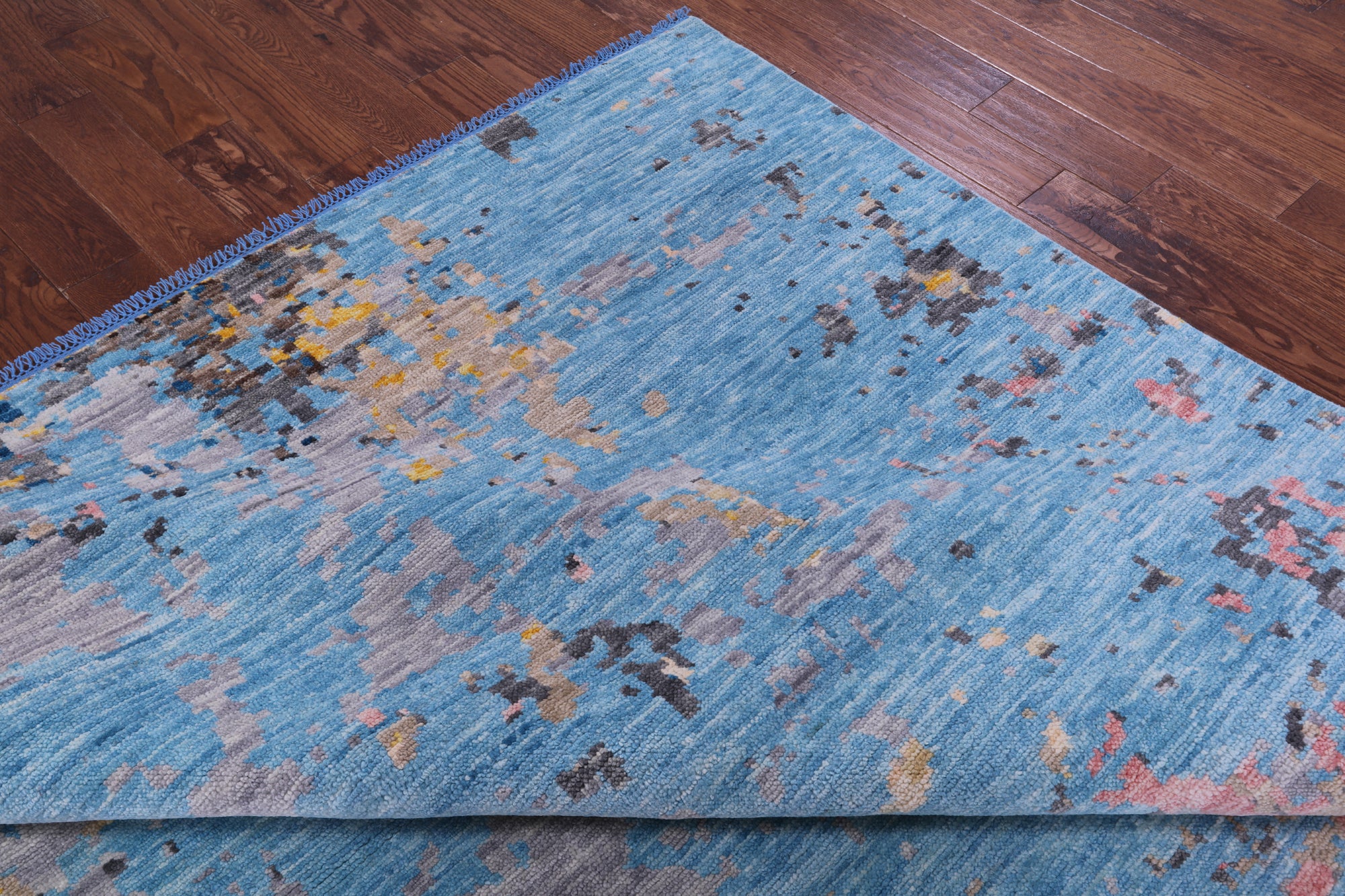 Abstract Contemporary Hand Knotted Wool Rug - 9' 3" X 12' 6" - Golden Nile