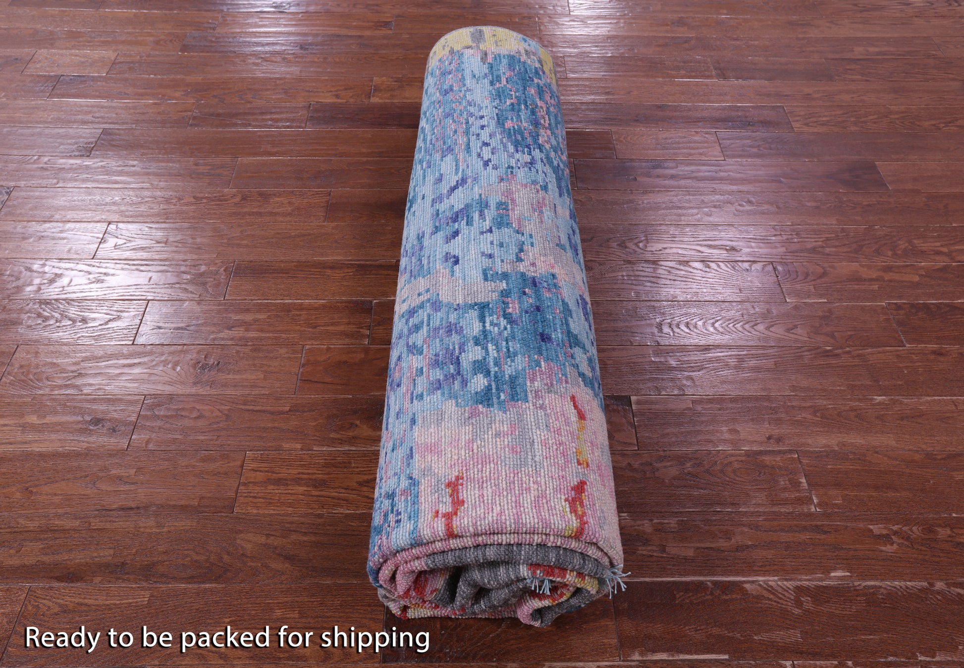 Abstract Contemporary Hand Knotted Wool Rug - 9' 1" X 11' 10" - Golden Nile
