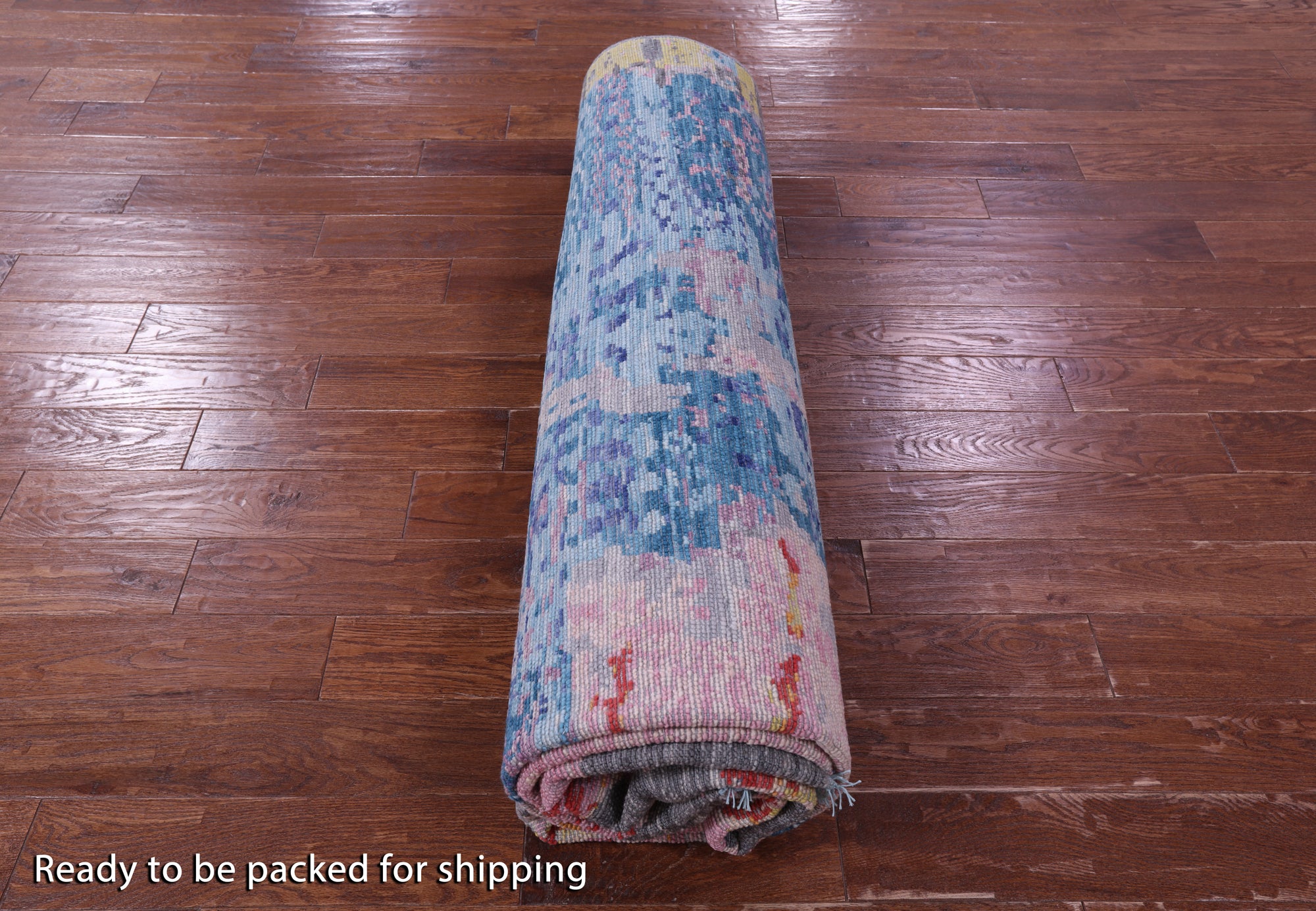 Abstract Contemporary Hand Knotted Wool Rug - 9' 1" X 11' 10" - Golden Nile