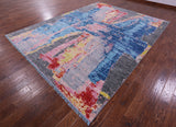 Abstract Contemporary Hand Knotted Wool Rug - 9' 1" X 11' 10" - Golden Nile