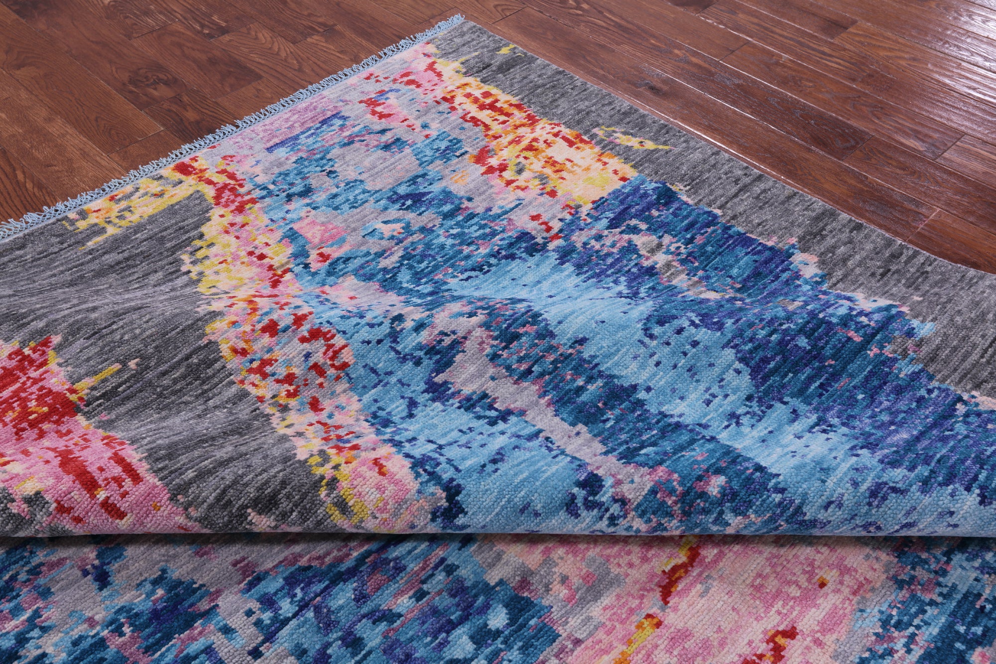 Abstract Contemporary Hand Knotted Wool Rug - 9' 1" X 11' 10" - Golden Nile