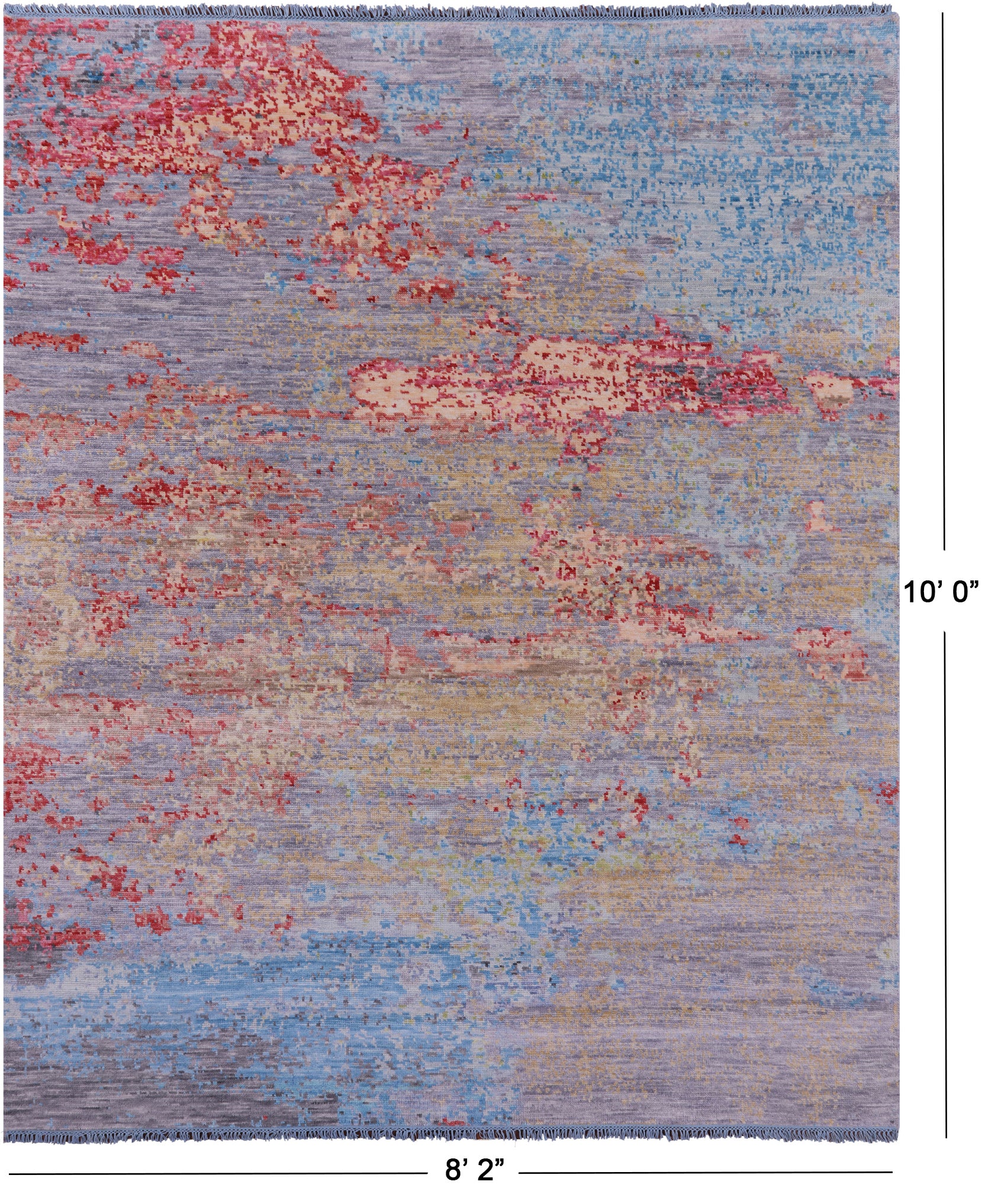 Abstract Contemporary Hand Knotted Wool Rug - 8' 2" X 10' 0" - Golden Nile