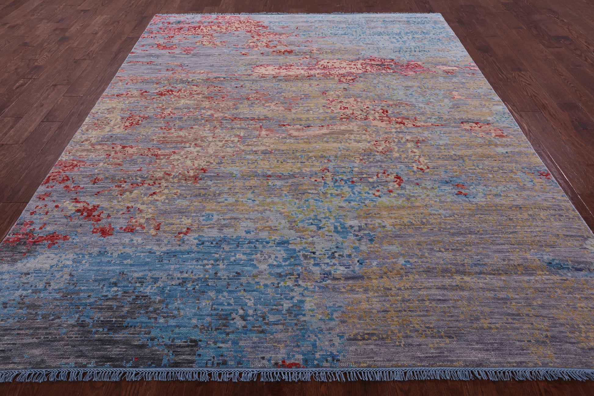 Abstract Contemporary Hand Knotted Wool Rug - 8' 2" X 10' 0" - Golden Nile