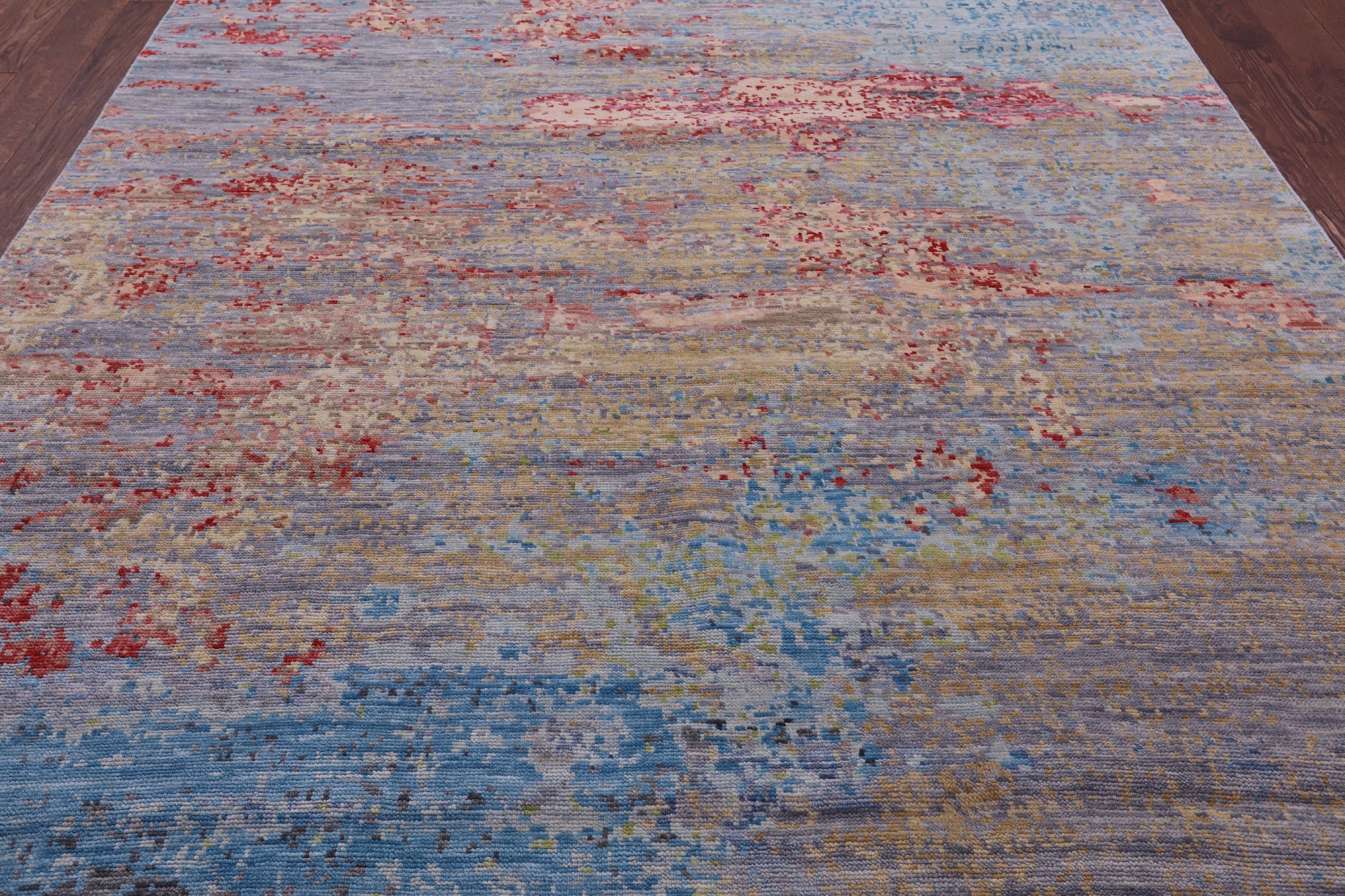 Abstract Contemporary Hand Knotted Wool Rug - 8' 2" X 10' 0" - Golden Nile