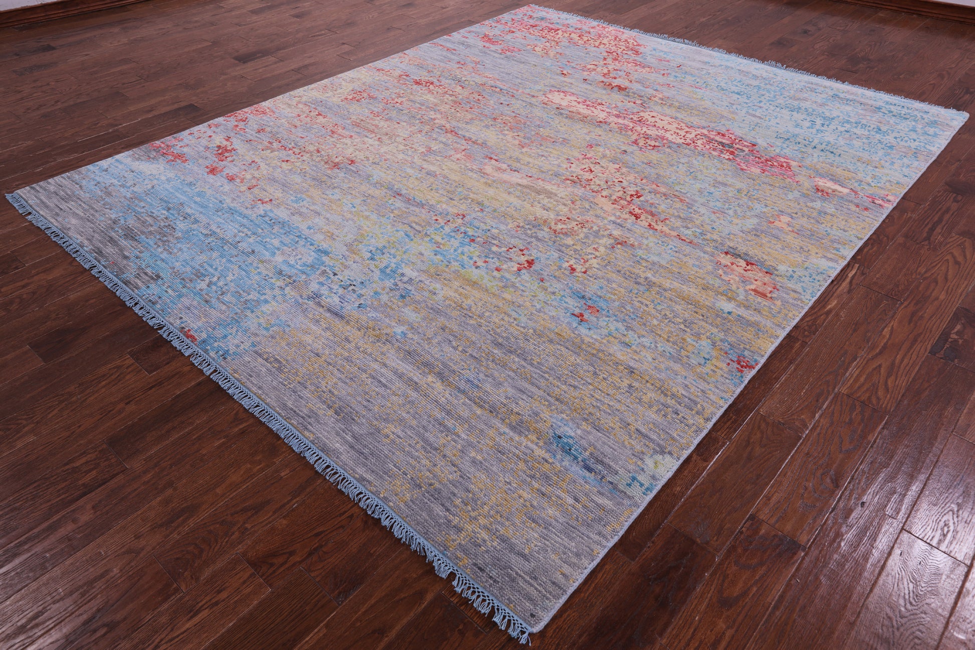 Abstract Contemporary Hand Knotted Wool Rug - 8' 2" X 10' 0" - Golden Nile
