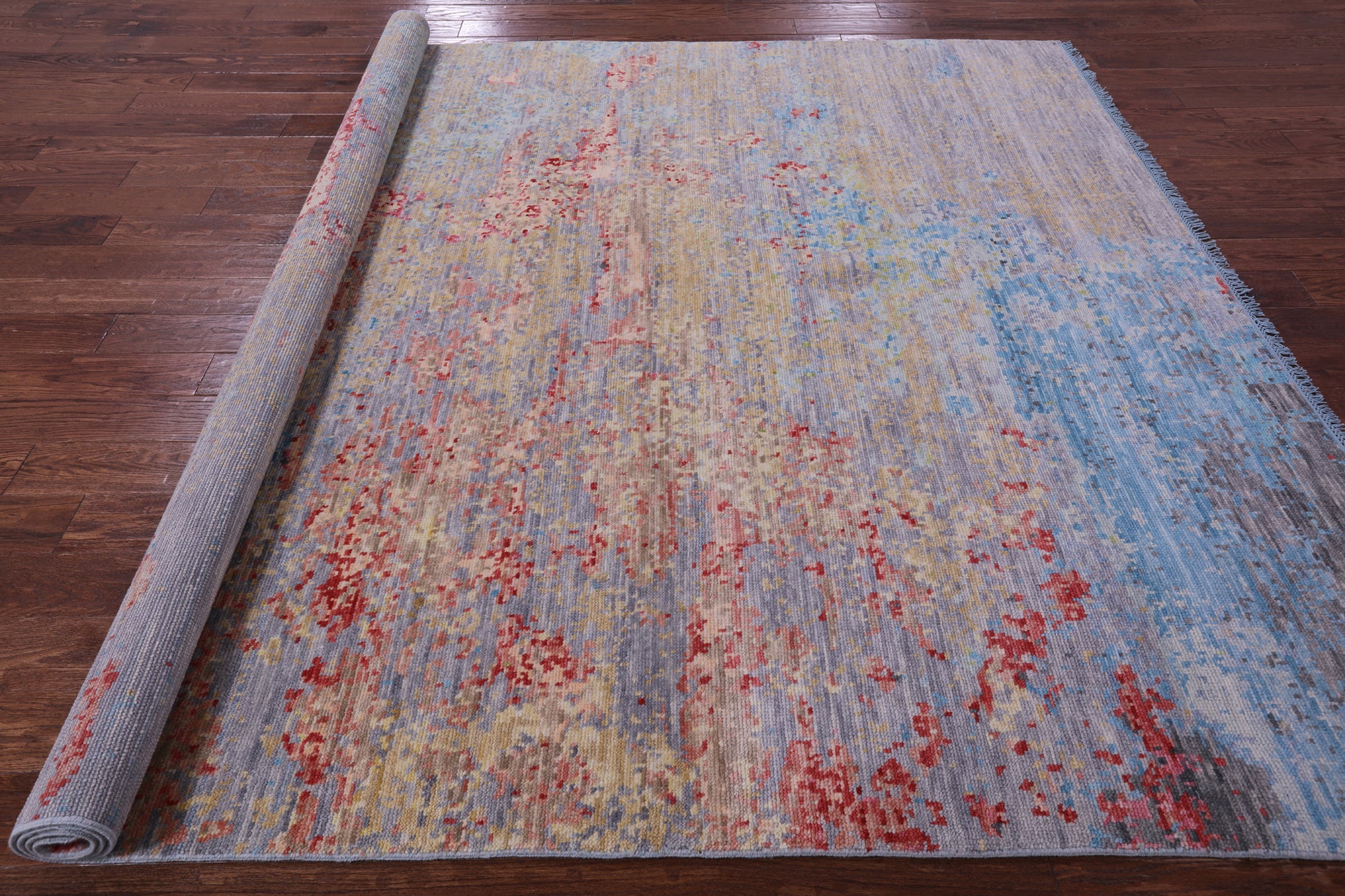 Abstract Contemporary Hand Knotted Wool Rug - 8' 2" X 10' 0" - Golden Nile