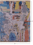 Abstract Contemporary Hand Knotted Wool Rug - 9' 1" X 12' 1" - Golden Nile
