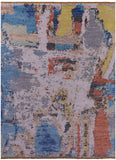 Abstract Contemporary Hand Knotted Wool Rug - 9' 1" X 12' 1" - Golden Nile