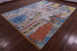 Abstract Contemporary Hand Knotted Wool Rug - 9' 1" X 12' 1" - Golden Nile