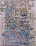 Abstract Contemporary Hand Knotted Wool Rug - 8' 0" X 9' 11" - Golden Nile
