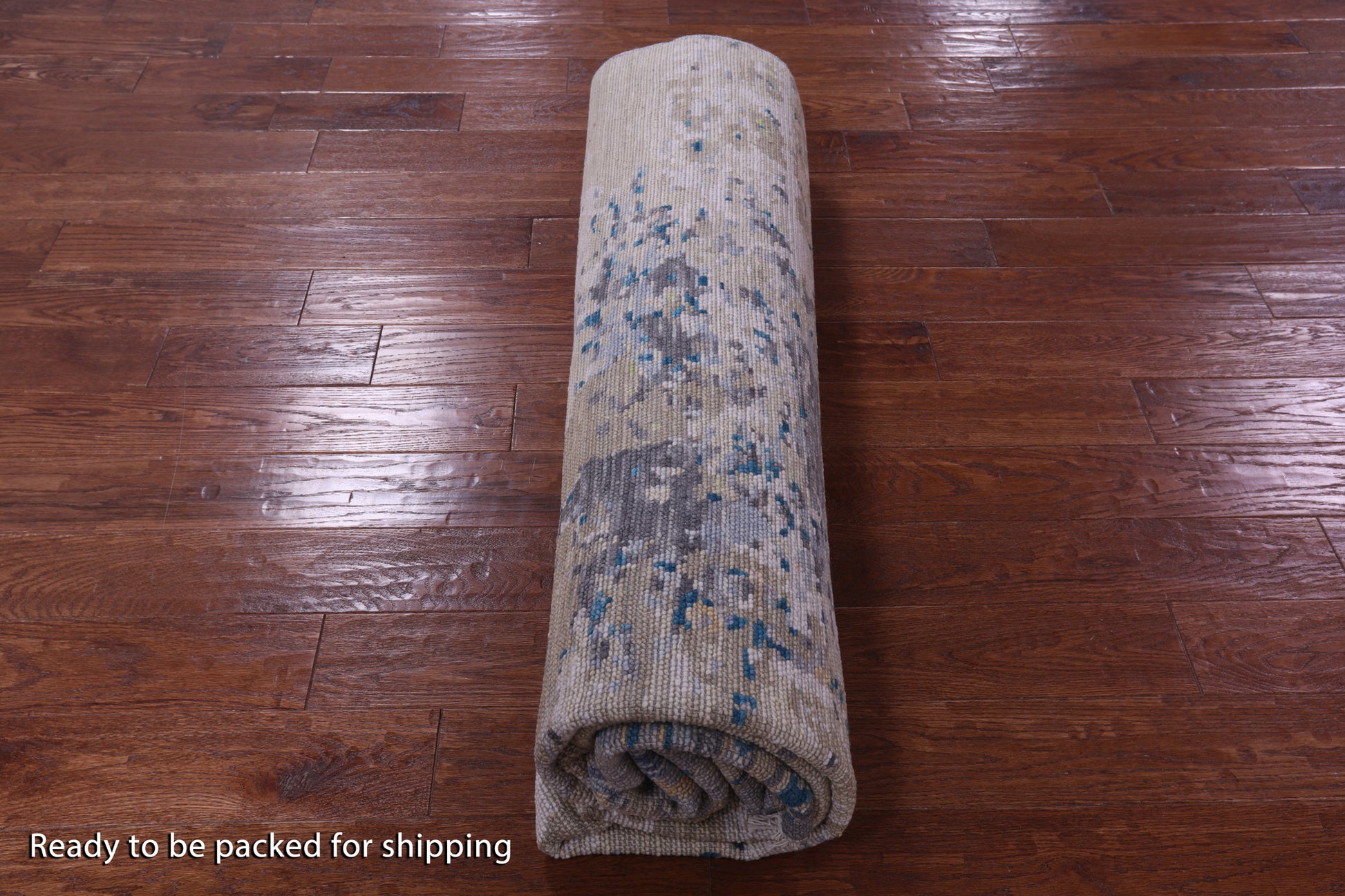 Abstract Contemporary Hand Knotted Wool Rug - 8' 0" X 9' 11" - Golden Nile