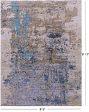 Abstract Contemporary Hand Knotted Wool Rug - 8' 0" X 9' 11" - Golden Nile