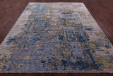 Abstract Contemporary Hand Knotted Wool Rug - 8' 0" X 9' 11" - Golden Nile
