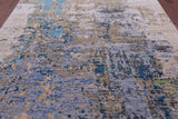 Abstract Contemporary Hand Knotted Wool Rug - 8' 0" X 9' 11" - Golden Nile