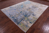 Abstract Contemporary Hand Knotted Wool Rug - 8' 0" X 9' 11" - Golden Nile