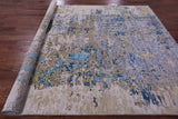 Abstract Contemporary Hand Knotted Wool Rug - 8' 0" X 9' 11" - Golden Nile