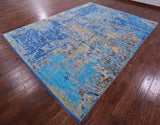 Abstract Contemporary Handmade Wool Rug - 9' 2" X 11' 11" - Golden Nile