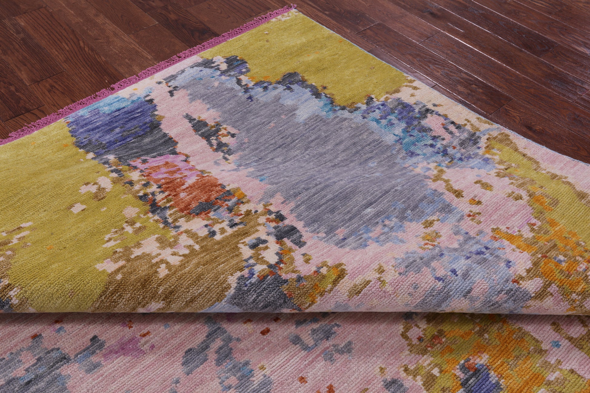 Abstract Contemporary Hand Knotted Wool Rug - 8' 3" X 10' 5" - Golden Nile
