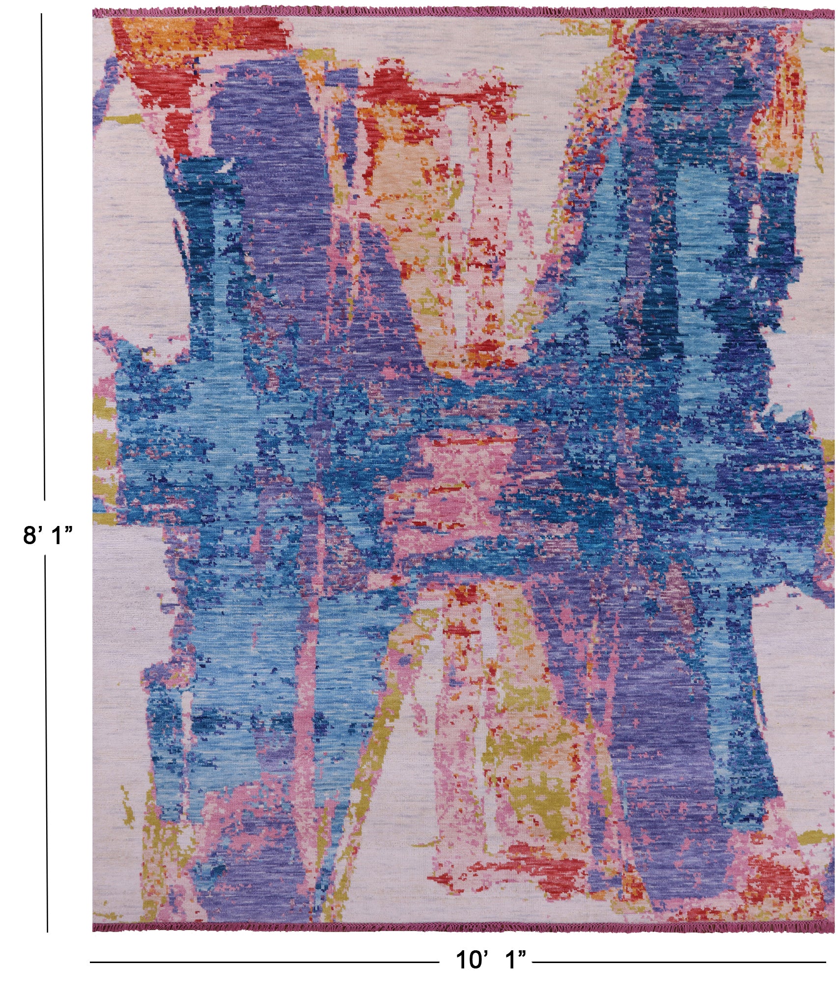 Abstract Contemporary Hand Knotted Wool Rug - 8' 1" X 10' 1" - Golden Nile