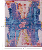 Abstract Contemporary Hand Knotted Wool Rug - 8' 1" X 10' 1" - Golden Nile