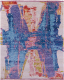 Abstract Contemporary Hand Knotted Wool Rug - 8' 1" X 10' 1" - Golden Nile