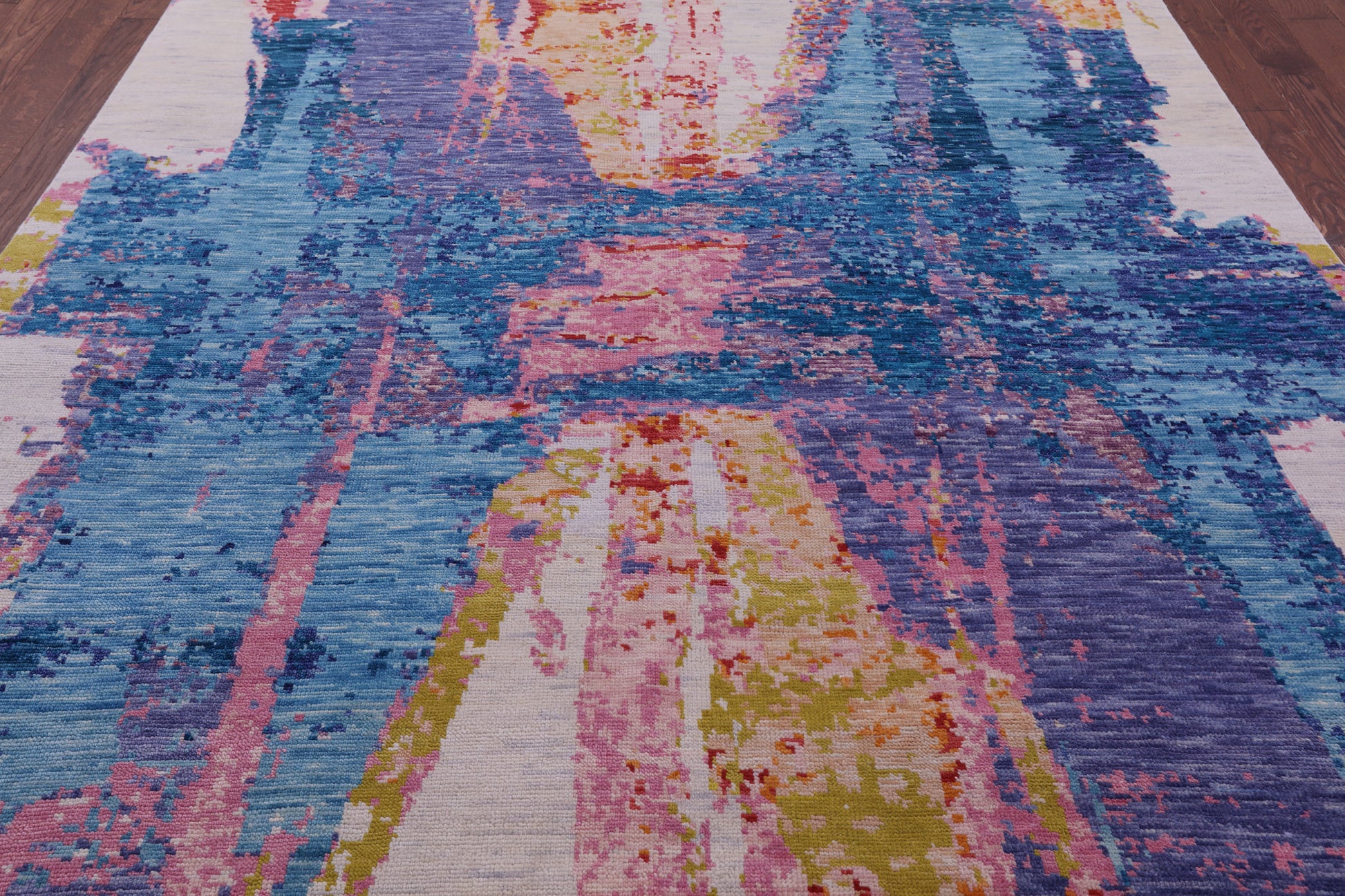 Abstract Contemporary Hand Knotted Wool Rug - 8' 1" X 10' 1" - Golden Nile
