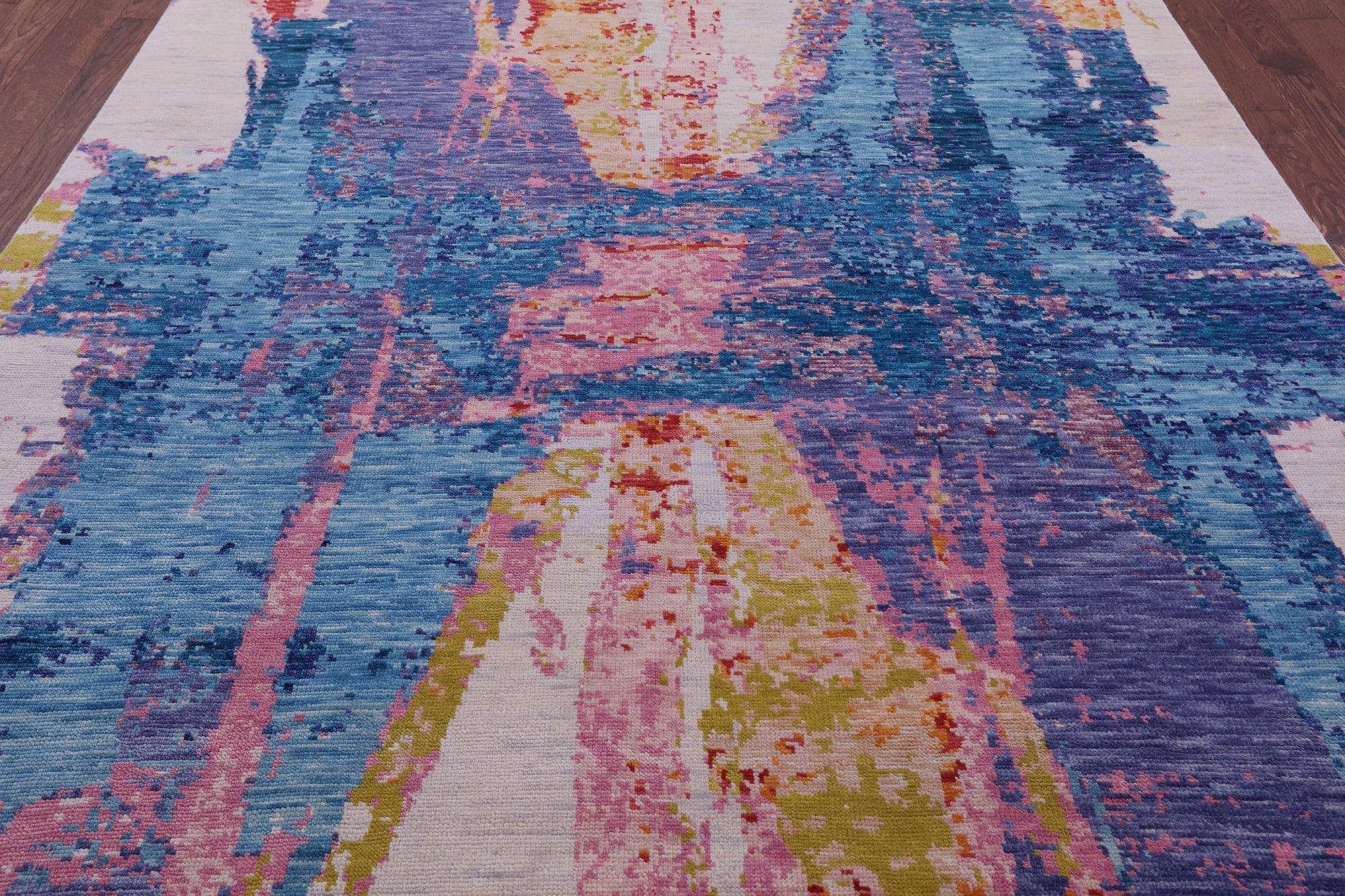 Abstract Contemporary Hand Knotted Wool Rug - 8' 1" X 10' 1" - Golden Nile