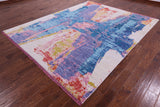 Abstract Contemporary Hand Knotted Wool Rug - 8' 1" X 10' 1" - Golden Nile