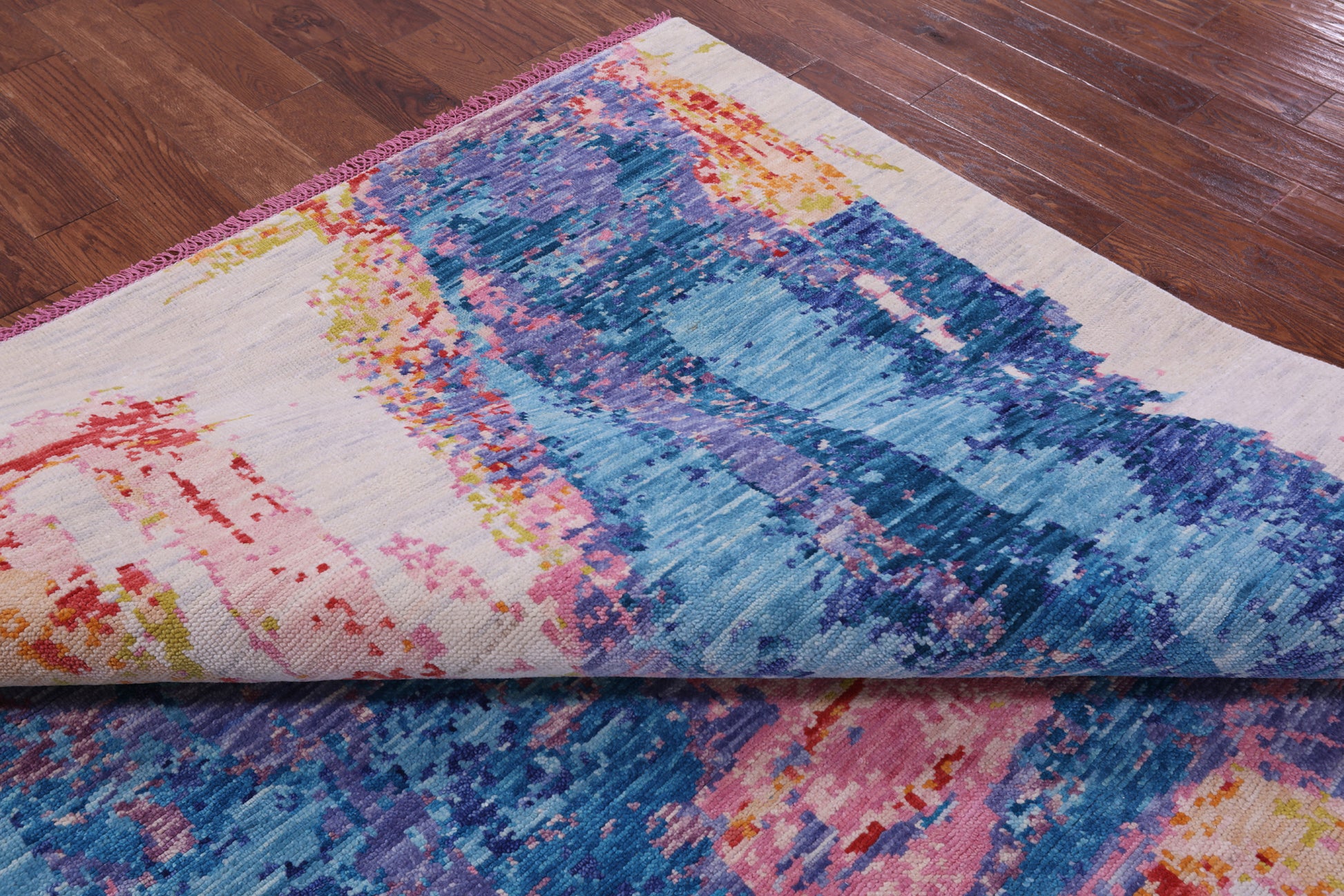 Abstract Contemporary Hand Knotted Wool Rug - 8' 1" X 10' 1" - Golden Nile