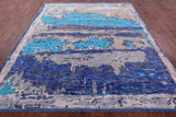 Abstract Contemporary Hand Knotted Wool Rug - 8' 0" X 9' 9" - Golden Nile