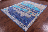 Abstract Contemporary Hand Knotted Wool Rug - 8' 0" X 9' 9" - Golden Nile