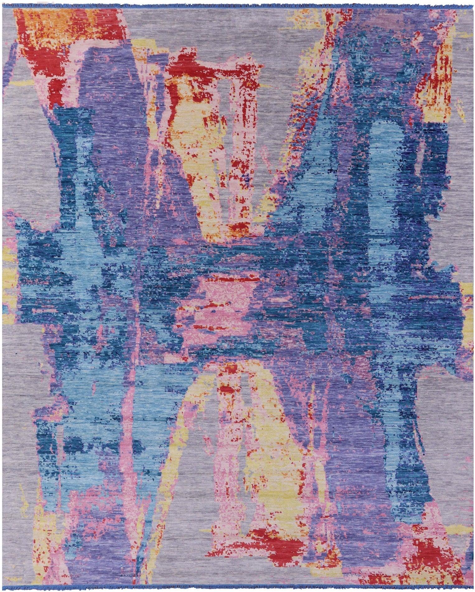Abstract Contemproary Hand Knotted Wool Rug - 12' 2" X 14' 4" - Golden Nile