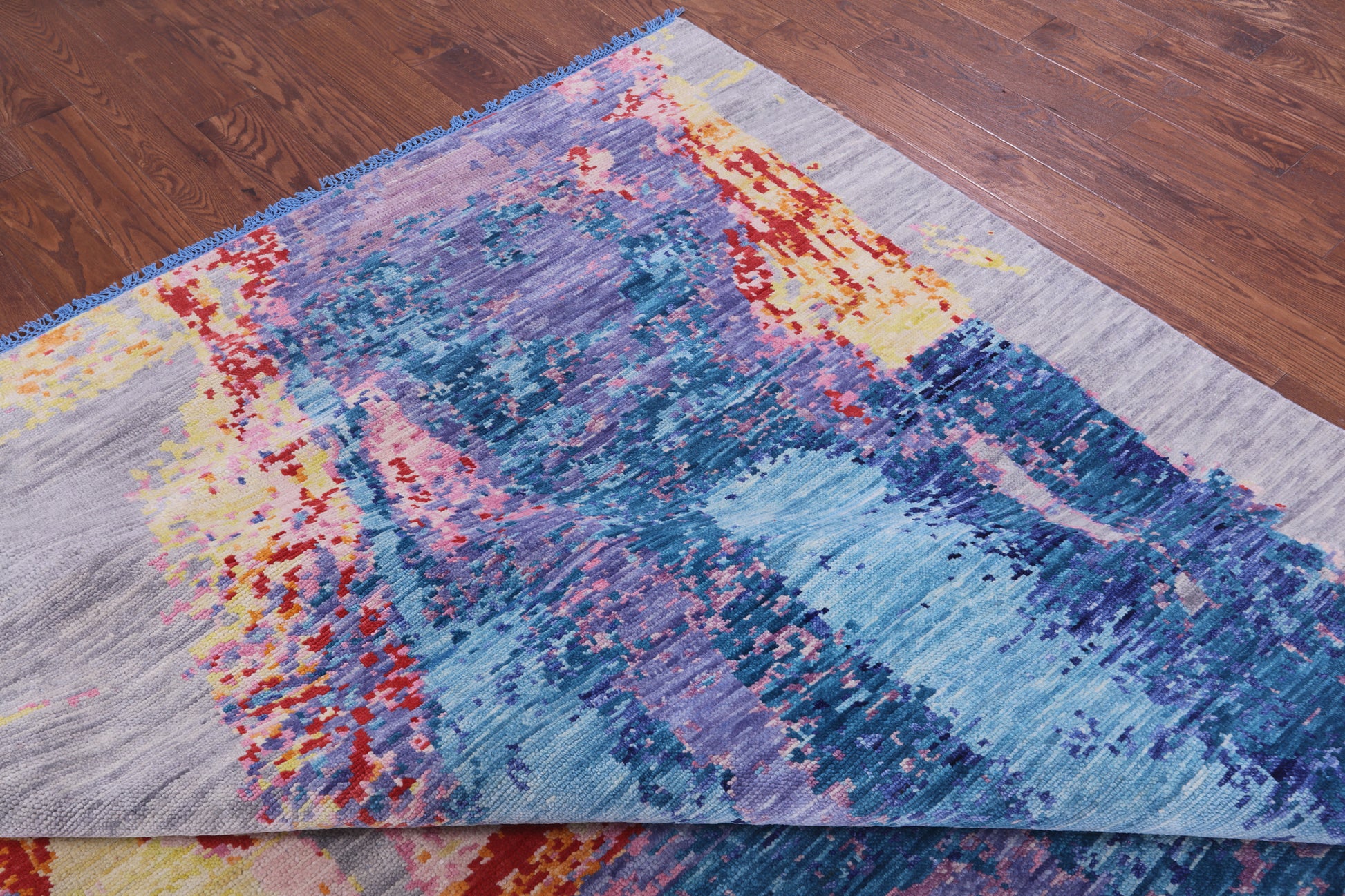 Abstract Contemproary Hand Knotted Wool Rug - 12' 2" X 14' 4" - Golden Nile