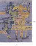 Abstract Contemporary Hand Knotted Wool Rug - 9' 1" X 11' 11" - Golden Nile