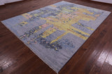 Abstract Contemporary Hand Knotted Wool Rug - 9' 1" X 11' 11" - Golden Nile