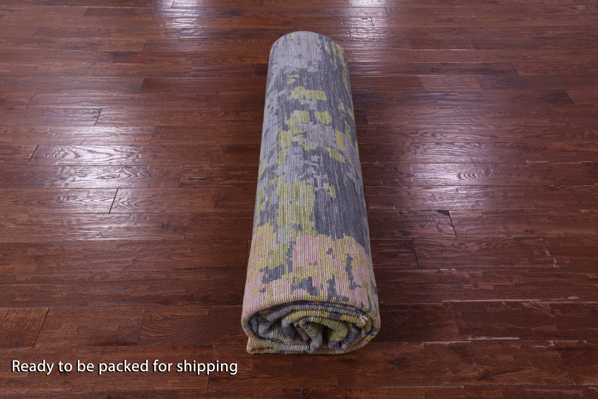 Abstract Contemporary Hand Knotted Wool Rug - 9' 1" X 11' 11" - Golden Nile