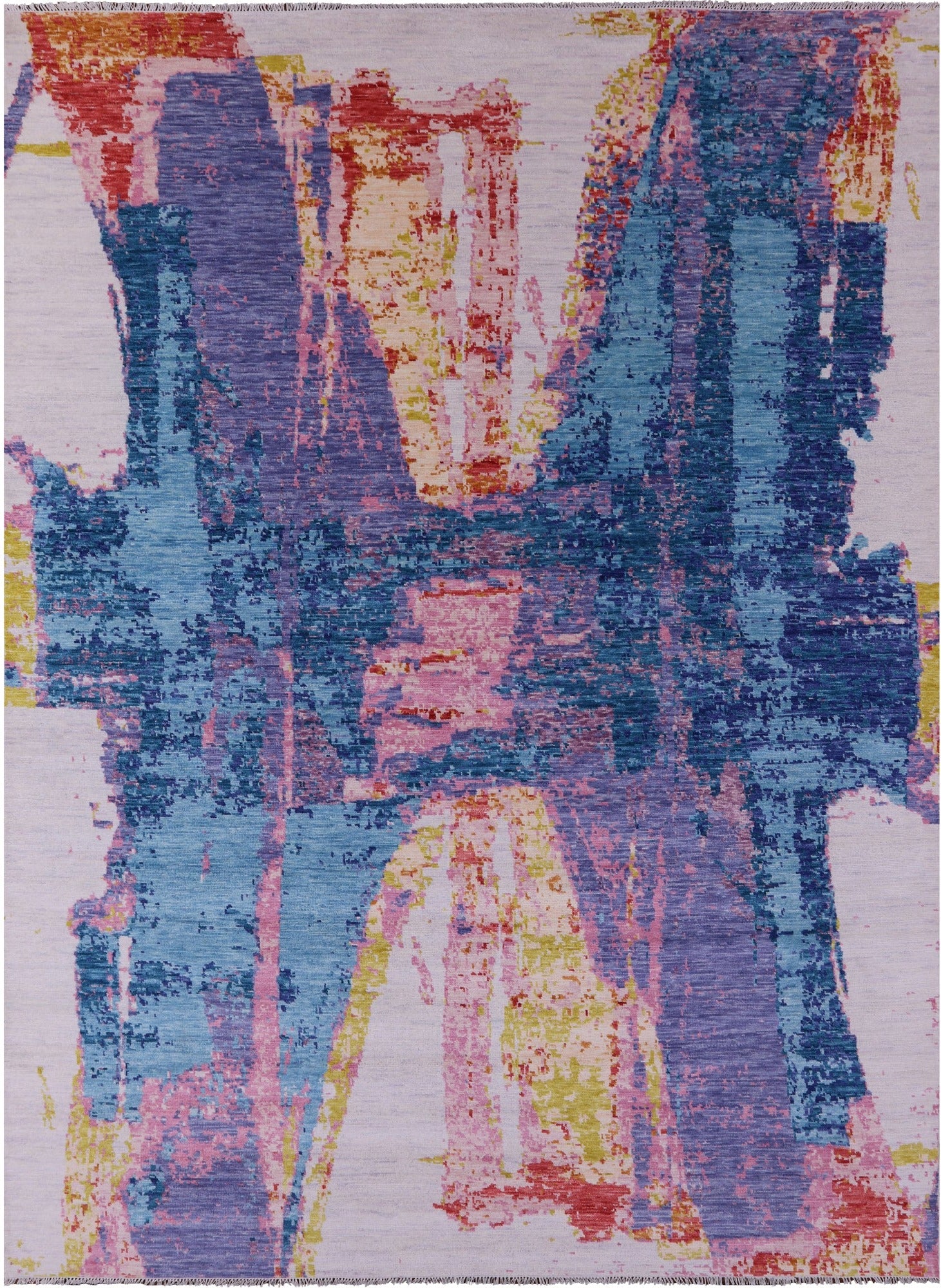 Abstract Contemporary Hand Knotted Wool Rug - 10' 2" X 13' 11" - Golden Nile