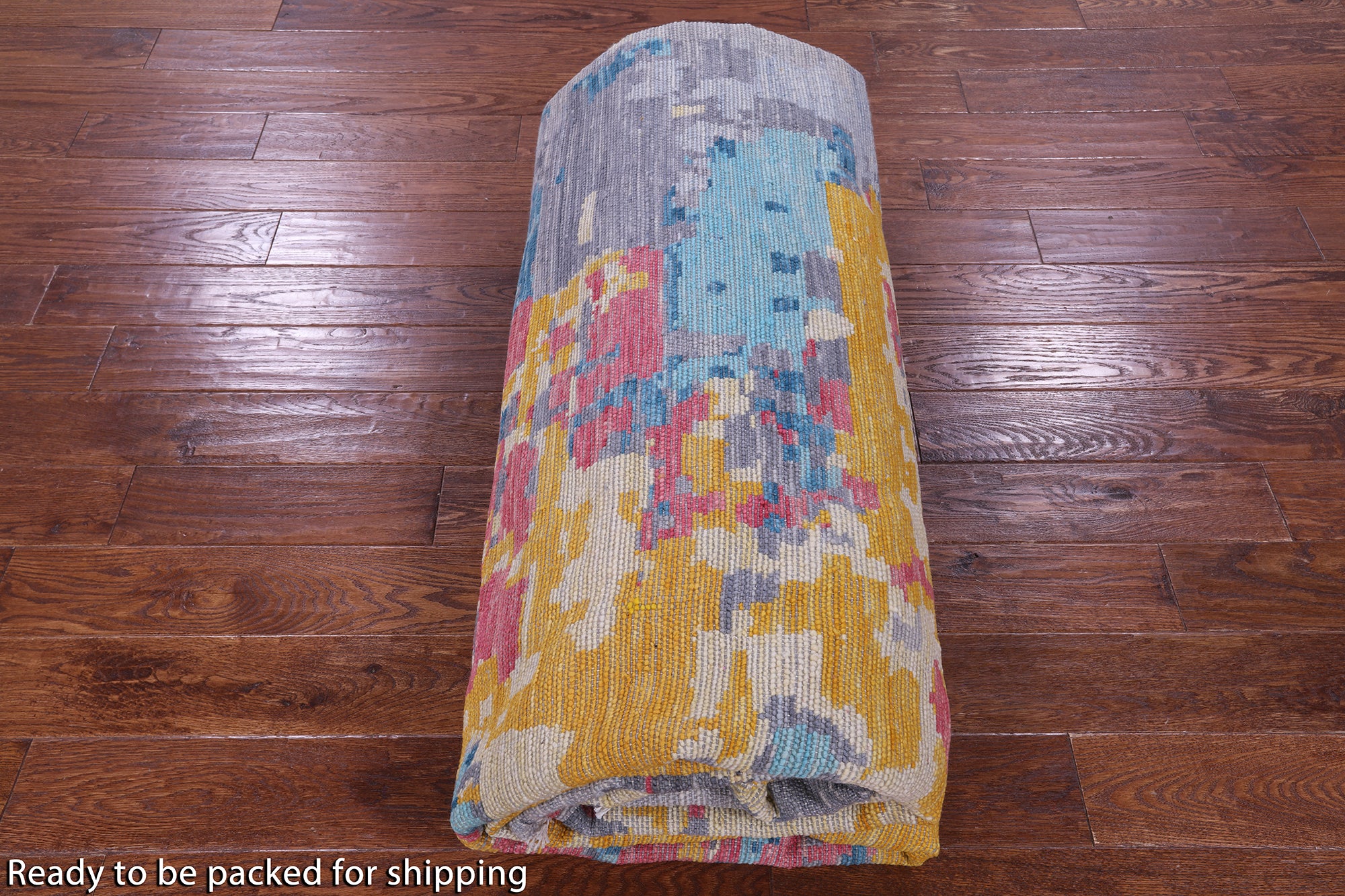 Abstract Contemporary Hand Knotted Wool Rug - 10' 0" X 13' 8" - Golden Nile