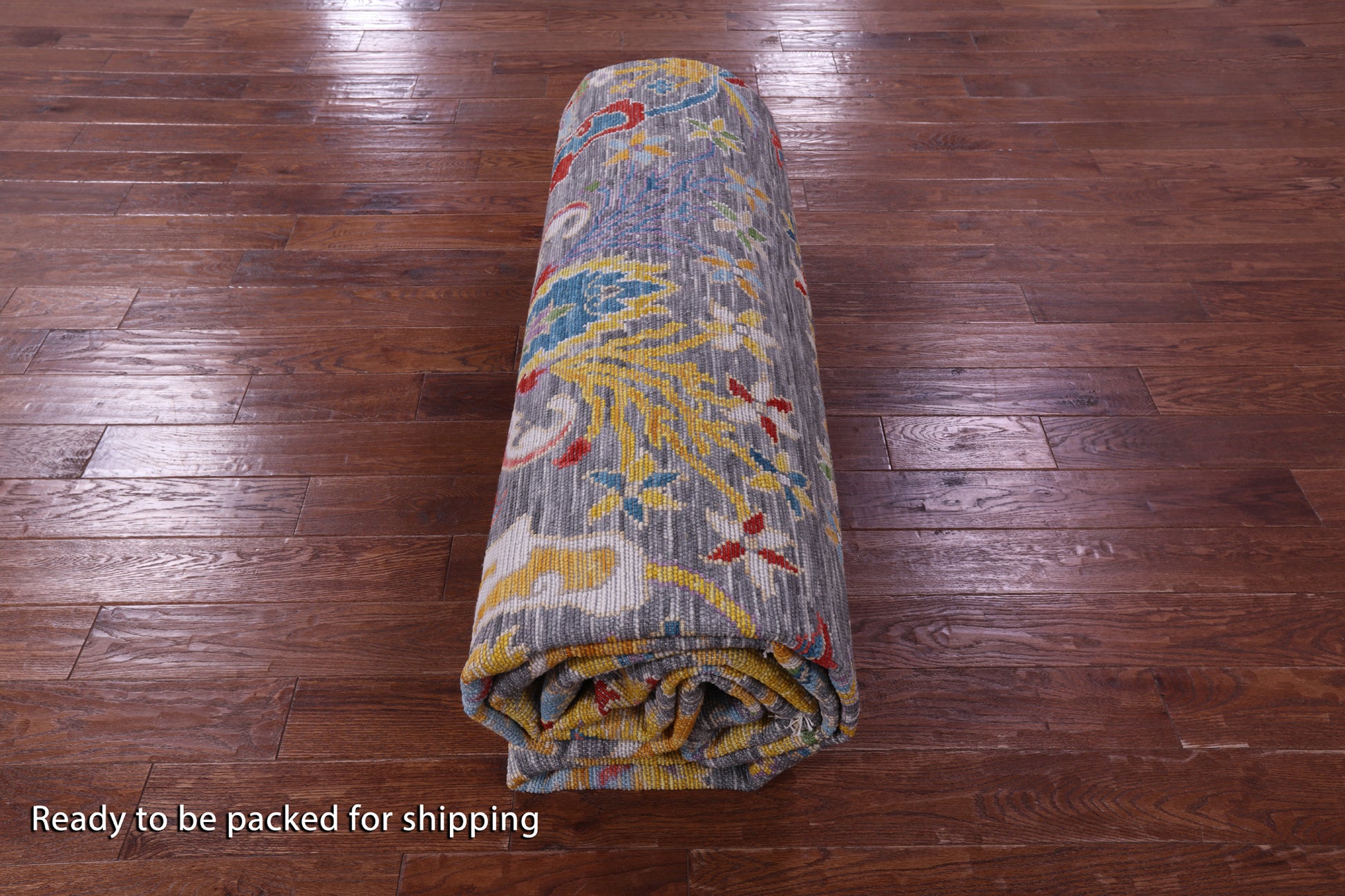 Grey Turkish Oushak Hand Knotted Wool Rug - 12' 0" X 15' 1" - Golden Nile
