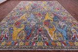 Grey Turkish Oushak Hand Knotted Wool Rug - 12' 0" X 15' 1" - Golden Nile