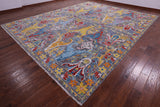 Grey Turkish Oushak Hand Knotted Wool Rug - 12' 0" X 15' 1" - Golden Nile